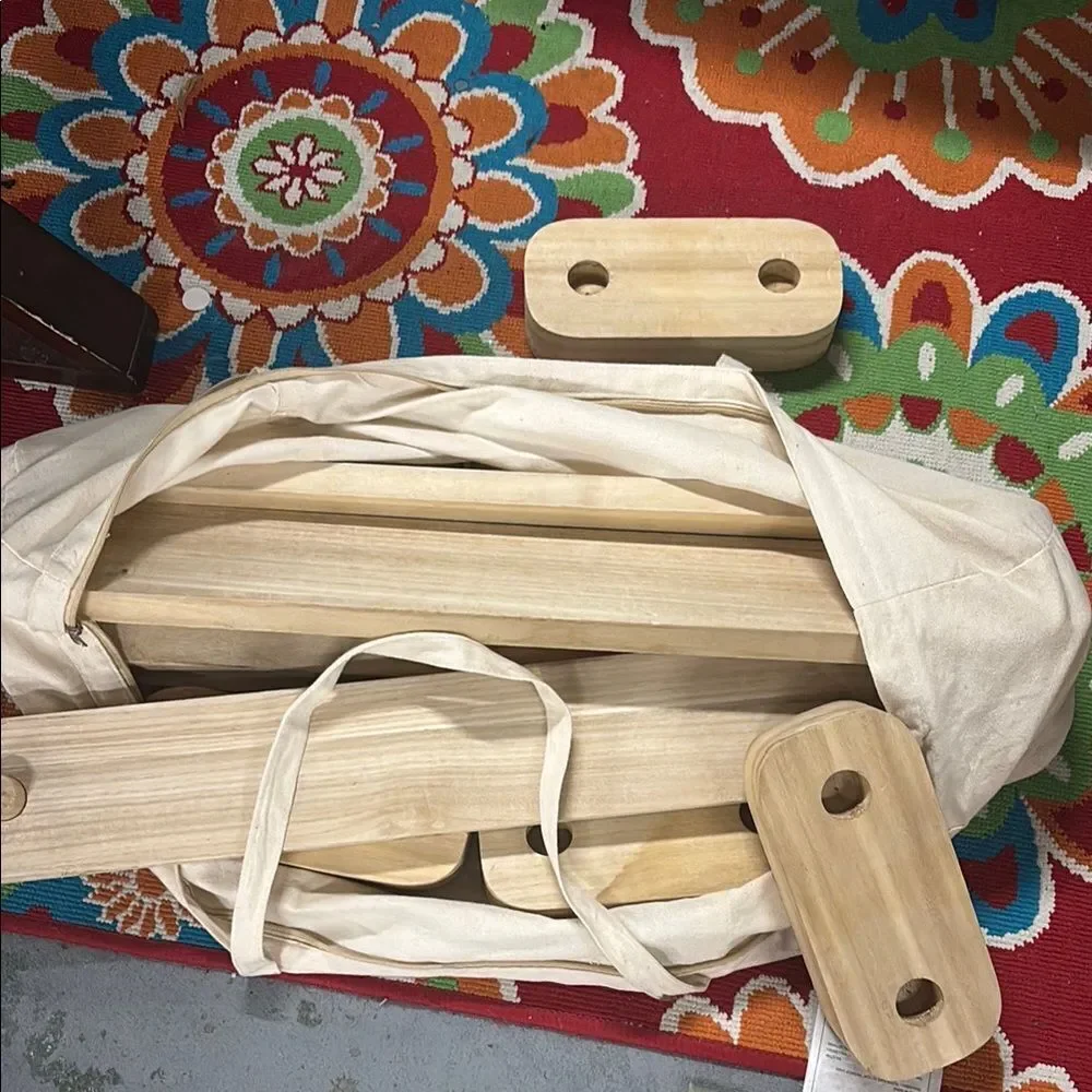 Wooden Yoga Blocks in Canvas Bag
